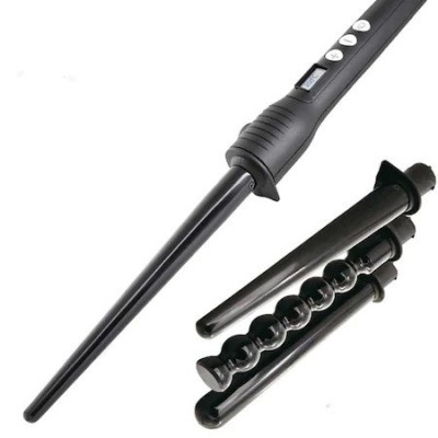 Ondulator cu invelis ceramic cu temperatura ajustabila, display,4 in1, negru foto