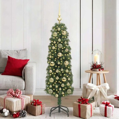 vidaXL Brad de Crăciun artificial Verde 150 cm PVC și oțel și plastic 3394934 foto