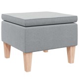 Cumpara ieftin Scaun cu picioare din lemn, gri deschis, material textil
