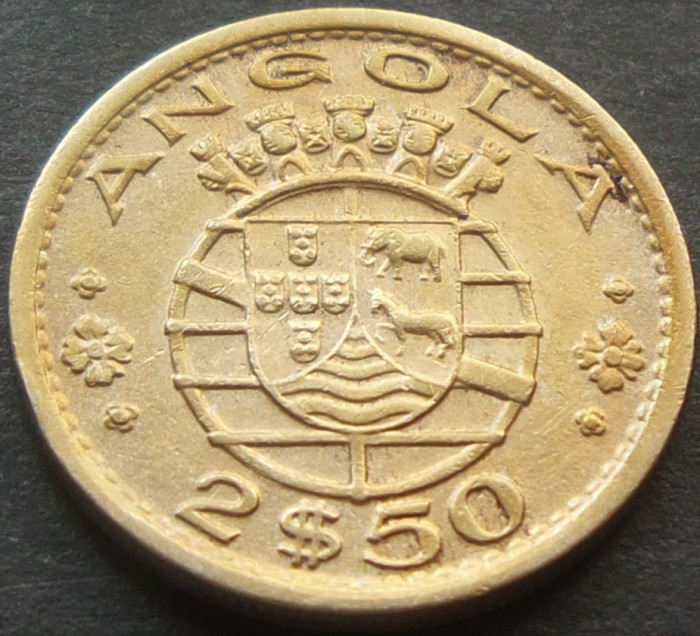 Moneda exotica 2.5 ESCUDOS - ANGOLA, anul 1968 *cod 3088 = excelenta!