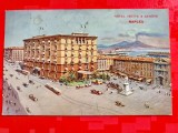 H371-I-Vedere de epoca color cu foarte multa animatie-Hotel ISOTTA &amp; GENEVE Naples Campania Italia- Maina-trasuri- foarte multe personaje.