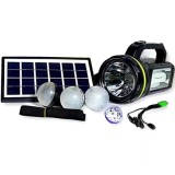 Kit Solar cu BT, Radio si Lanterna 10W 3+1 Becuri Acumulator GD2000A