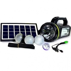 Kit Solar cu BT, Radio si Lanterna 10W 3+1 Becuri Acumulator GD2000A foto