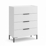 Cumpara ieftin Comoda Adore Oryana Alb-Nuc, 80x104x44 cm, 4 Sertare, Living/Dormitor, Design Modern