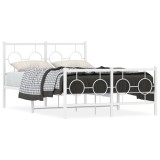 Cumpara ieftin Cadru de pat metalic cu tablie, alb, 120x190 cm