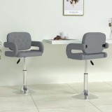 Cumpara ieftin Scaune de bucătărie pivotante, 2 buc., gri, piele artificială