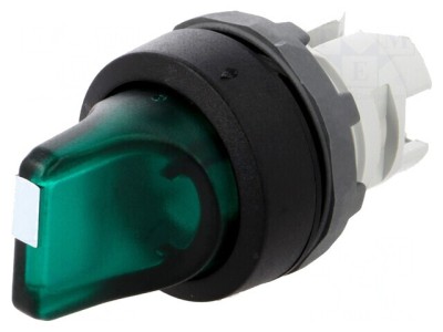 Comutator Rotativ 22mm Verde IP66 2 Pozitii foto