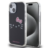 Husa Hello Kitty iPhone 15 Hardcase IML Kitty Face, negru, HKHCP15SHKHLK