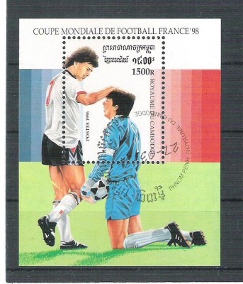 Cambodia, Kampuchea 1989 Sport, Football, perf. sheet, used L.041 foto