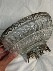 FRUCTIERA CRYSTAL + ARGINT 800 - Italia - Vintage - 100g. - 6.7lei/gr.