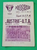 Program meci fotbal UTA ARAD - AUSTRIA SALZBURG (Cupa UEFA 15.09.1971) - model 2 - stare buna!