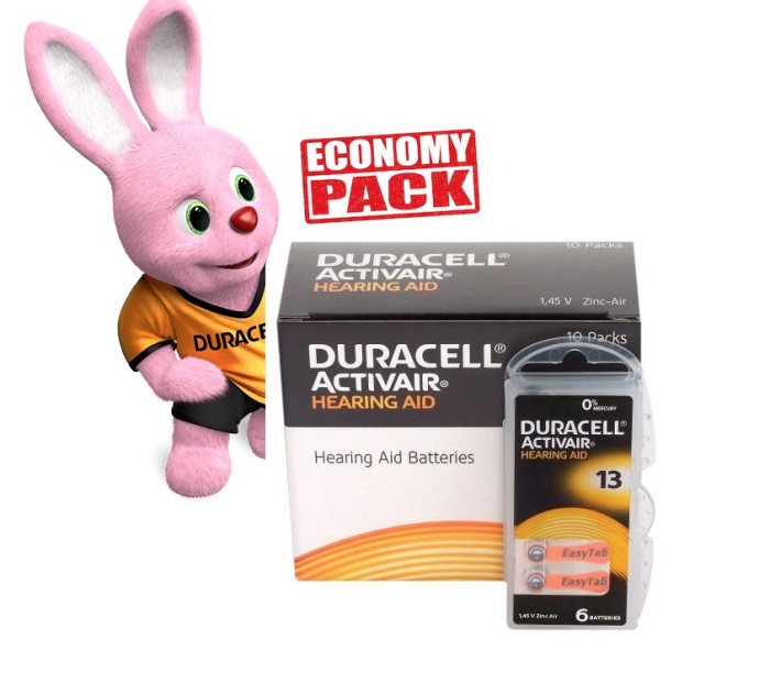 Baterii Duracell 13 pentru aparate auditive Economy Pack 60 baterii Baterii Duracell 13 pentru aparate auditive Economy Pack 60 baterii