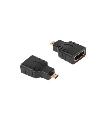 Adaptor micro HDMI la HDMI mama aurit negru foto