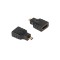 Adaptor micro HDMI la HDMI mama aurit negru