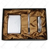 Set cadou 3 piese pentru barbati &ndash; Portcard/Pix/Briceag