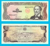 Republica Dominicana (p#126) 1 Peso Oro 1988 UNC 'Rio Haina' serie: diverse; (ROG CITITI DETALIILE!)