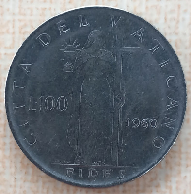 (M2018) MONEDA VATICAN - 100 LIRE 1960, PAPA IOAN AL XXIII-LEA foto