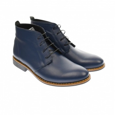 Ghete barbati office, elegante, din piele naturala bleumarin, Elion GB43BL foto