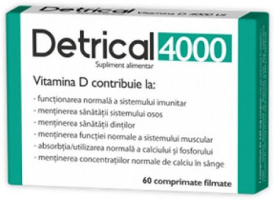Detrical Vitamina D 4000UI, 60 comprimate, Zdrovit foto