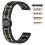Curea ceramica, compatibila cu Apple Watch 10, 46mm, Black Gold