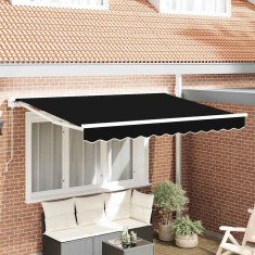 vidaXL Cortina Retractabilă Manual Negru 350x200 cm țesătură 3329709