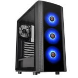 Carcasa Thermaltake Versa J25, RGB, Mid Tower, fara sursa, ATX, Negru