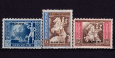 ✅ ( S44 ) Germania Reich 1942 &quot; Congresul European al Postei Viena/supra. 19.Okt.1942 &quot; serie completa Michel 823/825 , MNH