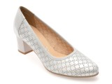 Pantofi IMAGE argintii, 6743, din piele naturala