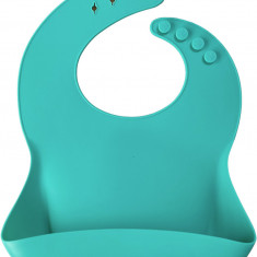 Baveta basic bib minikoioi, 100% premium silicone – aqua green