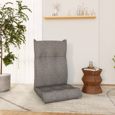 Scaun de podea pliabil, gri deschis, material textil foto