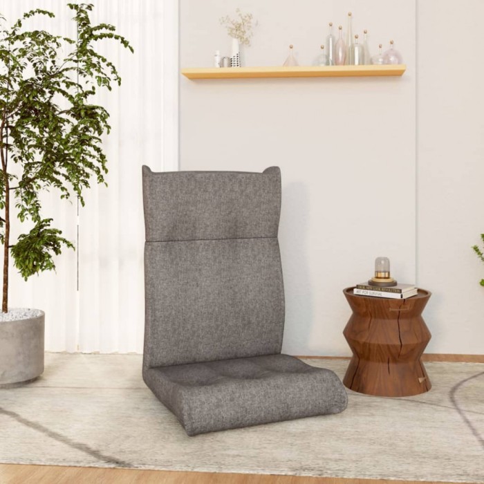 Scaun de podea pliabil, gri deschis, material textil