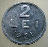 1.866 ROMANIA RPR 2 LEI 1951, Aluminiu