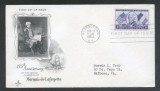 United States 1952 Lafayette FDC K.517