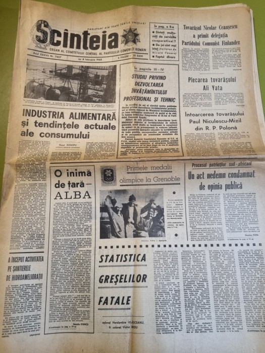 scanteia 8 februarie 1968-olimpiada grenobele,judetul alba,campina