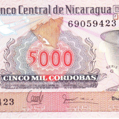 Bancnota Nicaragua 5.000 Cordobas (1988) - P157 UNC