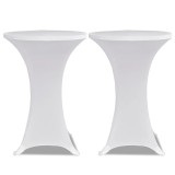 Husa de masa cu picior &Oslash;80 cm, 2 buc., alb, elastic