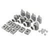 Set 8 Role Cabina Dus K3305, Plastic+Metal, 24x47mm/24x34mm - Role Superioare+Inferioare Detasabile