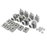 Set 8 Role Cabina Dus K3305, Plastic si Metal, Rola Superioara 24x47mm, Inferioara 24x34mm, Detasabile