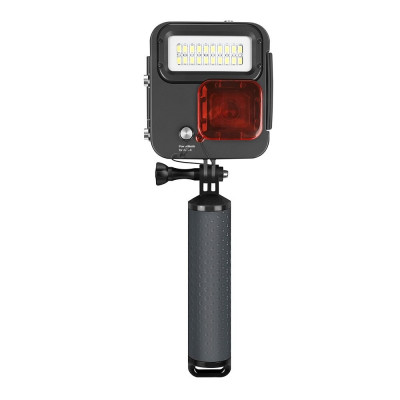 Lampa LED waterproof cu filtru rosu maner flotant camere actiune GoPro 5 6 7 foto