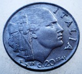 1.859 ITALIA WWII VITTORIO EMANUELE III 20 CENTESIMI 1941 R MAGNETIC, Europa
