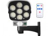 Lampa Solara Tip Camera Video Falsa, 77 LED, Senzor Miscare, Telecomanda, 2600mAh, 3 Moduri Iluminare, Rezistenta Apa