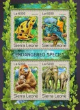 SIERRA LEONE 2016 - Specii amenintate cu disparitia / set complet - bloc+colita MNH (2 imagini), Nestampilat