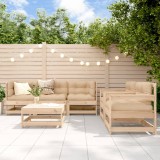 vidaXL Set mobilier relaxare de grădină &amp; perne 6 piese lemn masiv pin 3185815