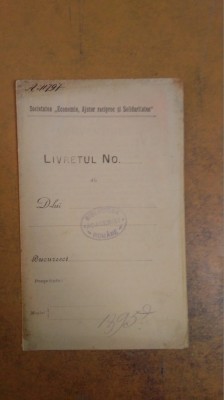 Livret, Societatea &amp;rdquo;Economia, Ajutor reciproc și Solidaritatea&amp;rdquo; ~1910 foto