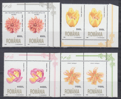 ROMANIA 1998 LP 1466 FLORA PERECHE SERII MNH foto