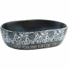 Lavoar de blat, negru si albastru, 47x33x13 cm, ceramica, oval