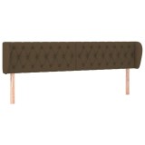 Cumpara ieftin Tablie de pat cu aripioare maro inchis 203x23x78/88 cm textil