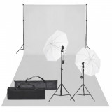 VidaXL Kit studio foto cu set de lumină și fundal