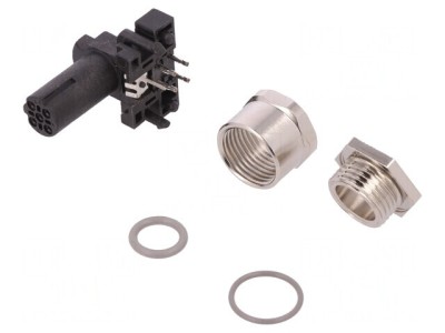 Soclu M12 4PIN mamă Ethernet IP67 90&amp;deg; foto