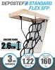 Scara pod DEPOSTEP STANDARD FLEX SFP metalica tip pantograf cu toc de lemn